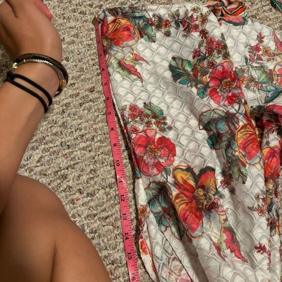 Becca by Rebecca Virtue Floral Crochet Lace Slit Wide Leg Swim Cover Size Small - Picture 8 of 10